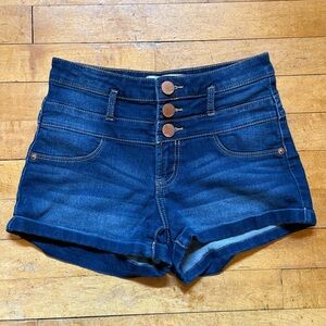 No Boundaries Blue High Waist Denim Shorts